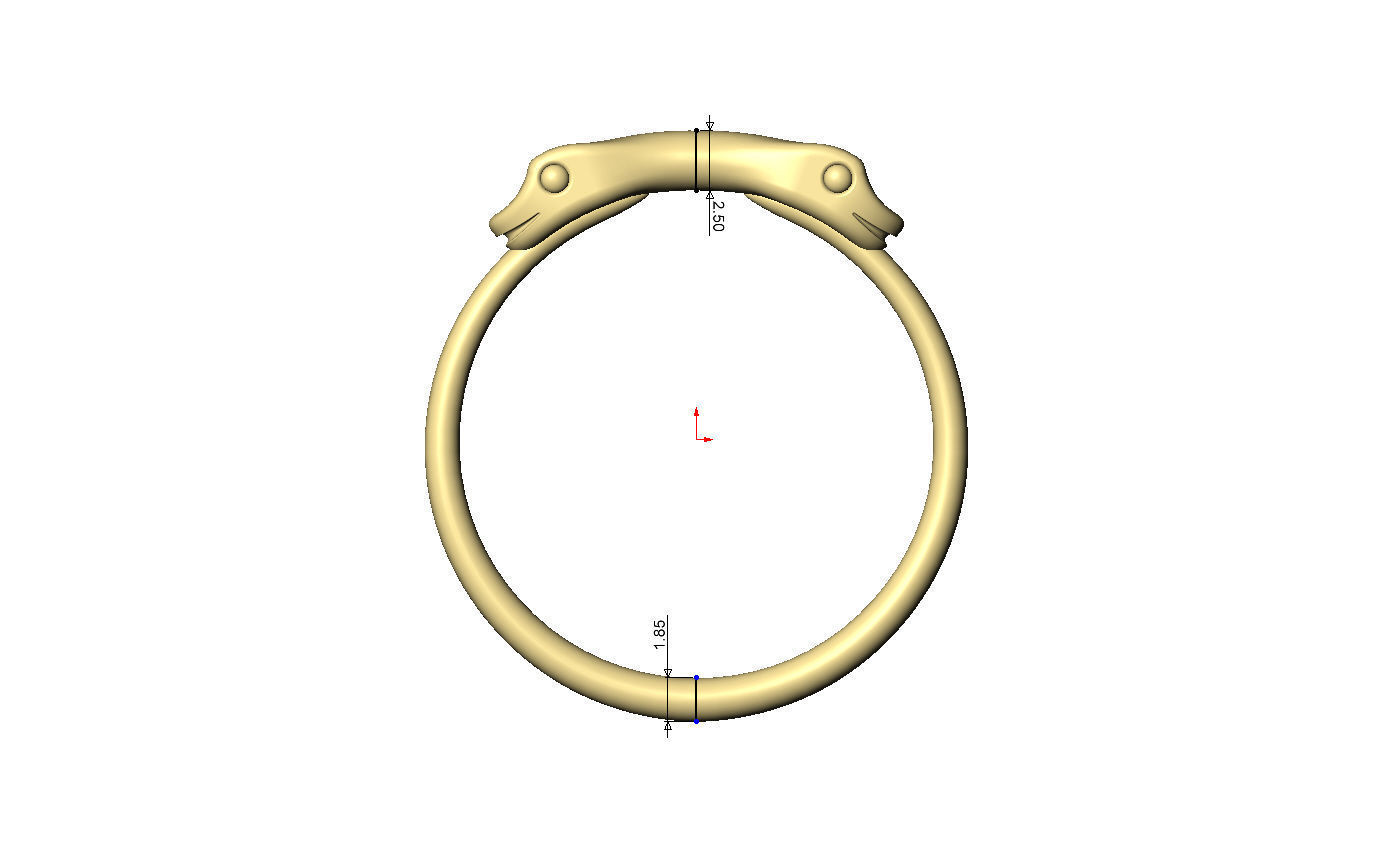 Minimalist eternity double serpent head US sizes 6to10 3D print model_6