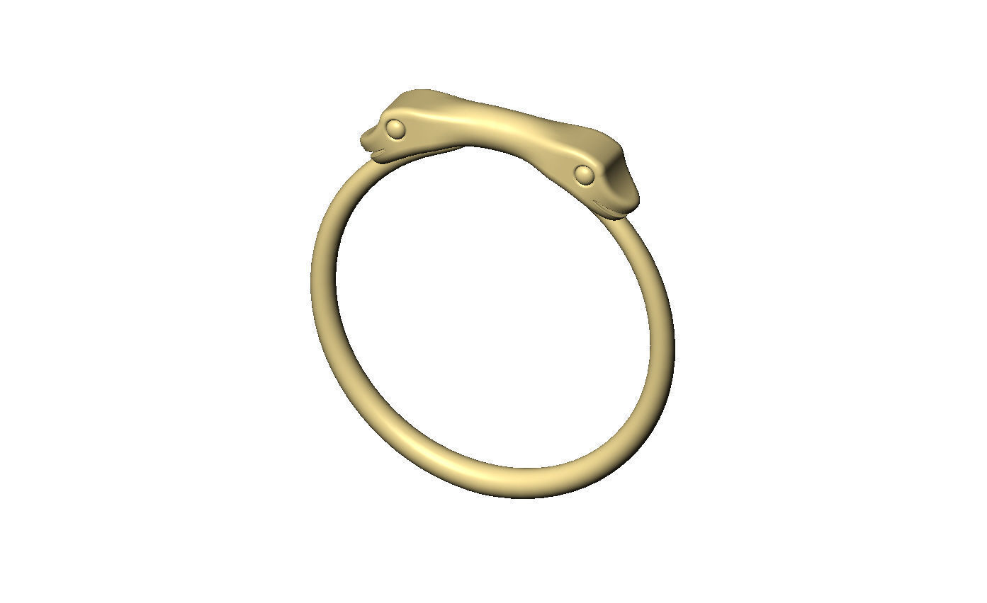 Minimalist eternity double serpent head US sizes 6to10 3D print model_5