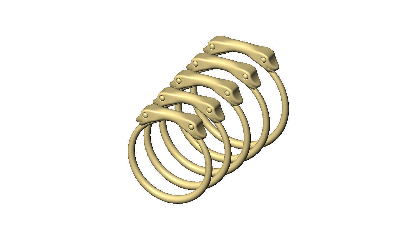 Minimalist eternity double serpent head US sizes 6to10 3D print model_4