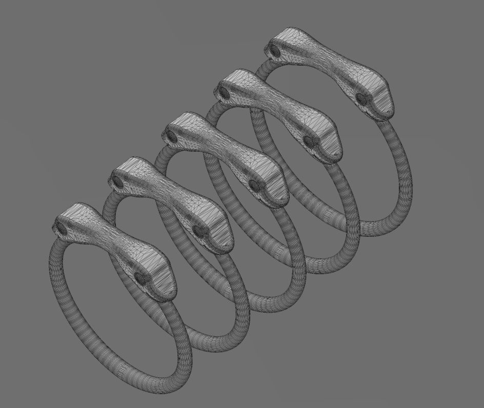 Minimalist eternity double serpent head US sizes 6to10 3D print model_11