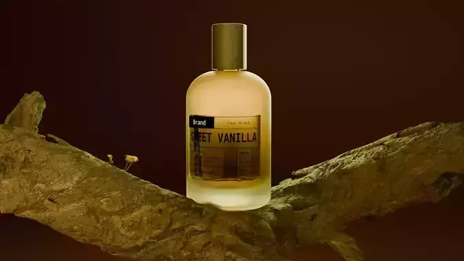 Realistic Perfume Bottle 3D Model  Sweet Vanilla  