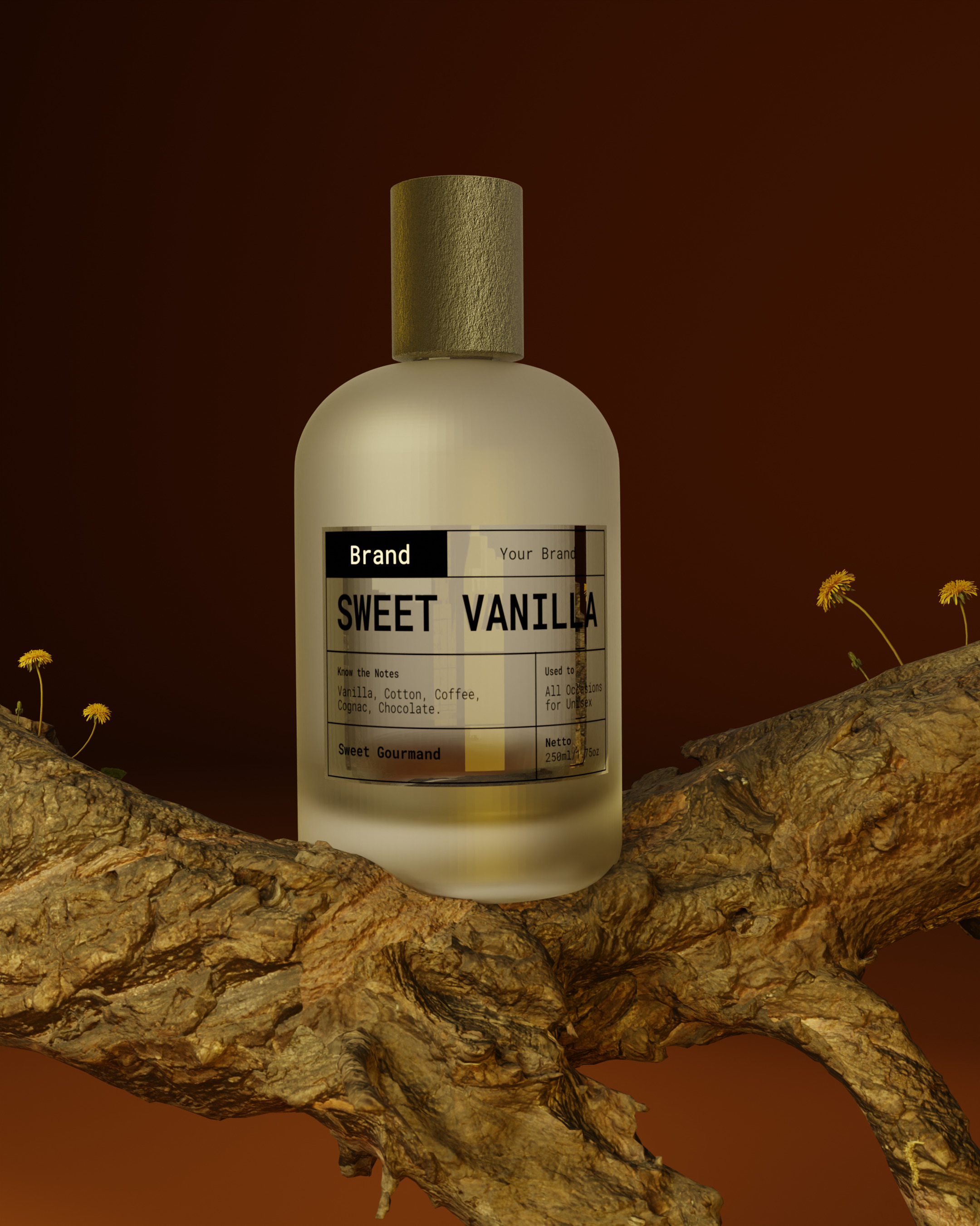 Realistic Perfume Bottle 3D Model Sweet Vanilla 3D model_1