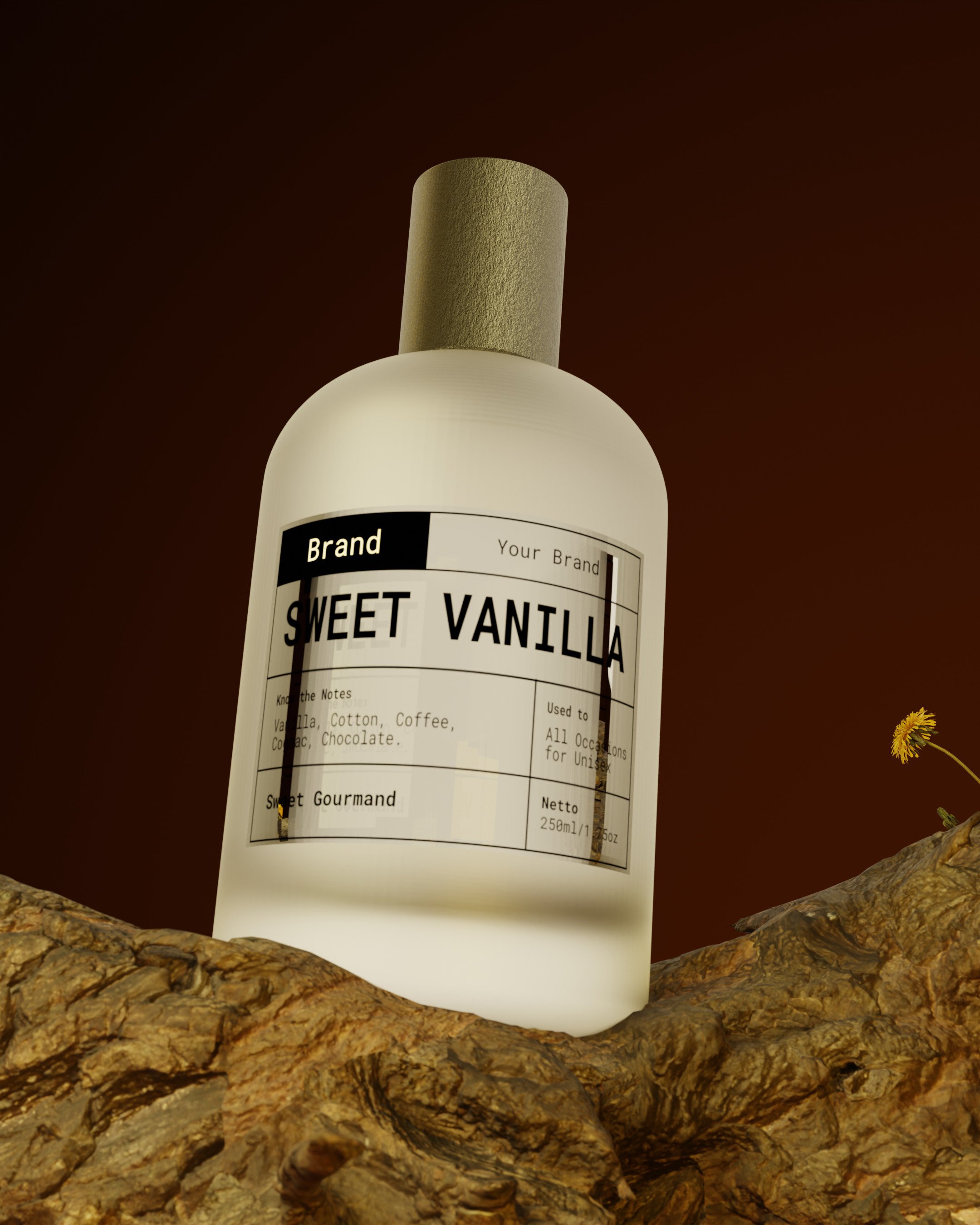 Realistic Perfume Bottle 3D Model Sweet Vanilla 3D model_5
