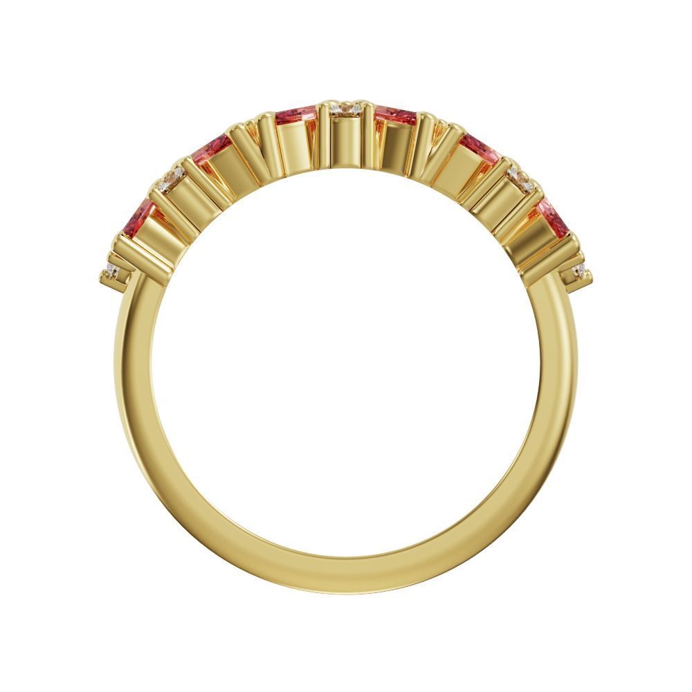 Marquise and round diamond ring 3D print model_17