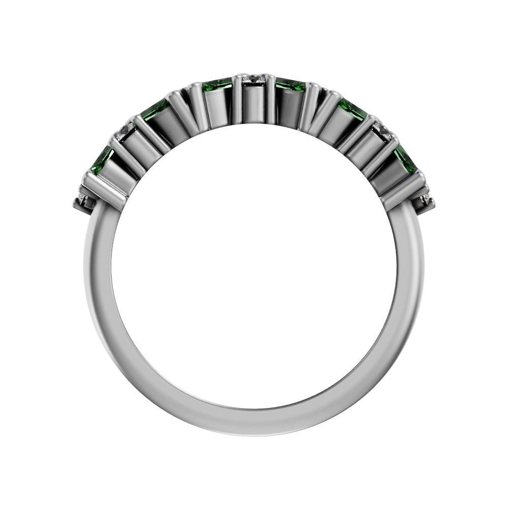 Marquise and round diamond ring 3D print model_9