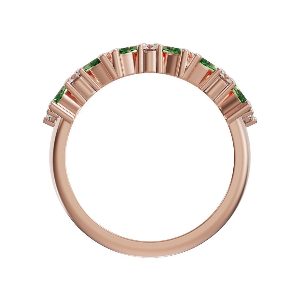 Marquise and round diamond ring 3D print model_5