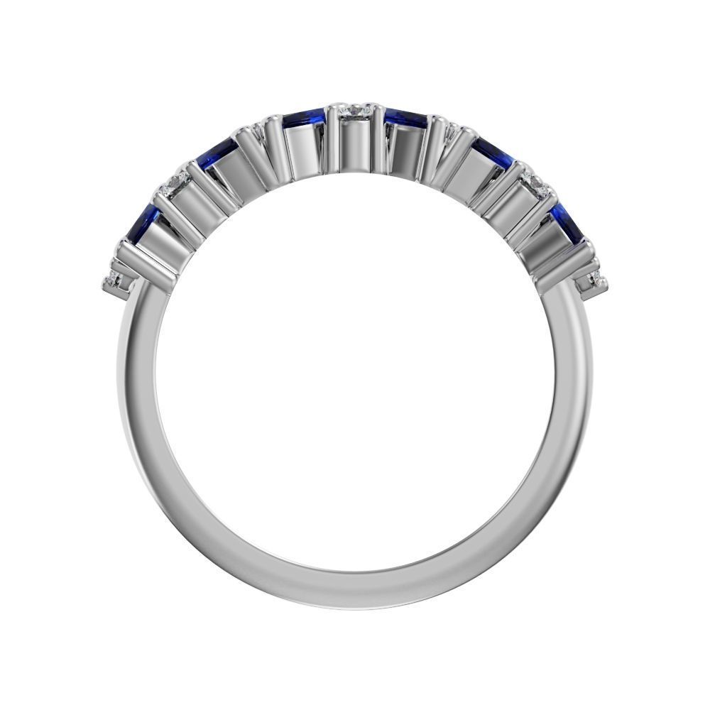 Marquise and round diamond ring 3D print model_13