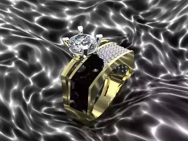 Ring gold and diamond engagement