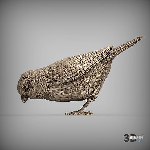 sparrow eats 3D print model
