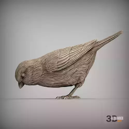 sparrow eats 3D print model