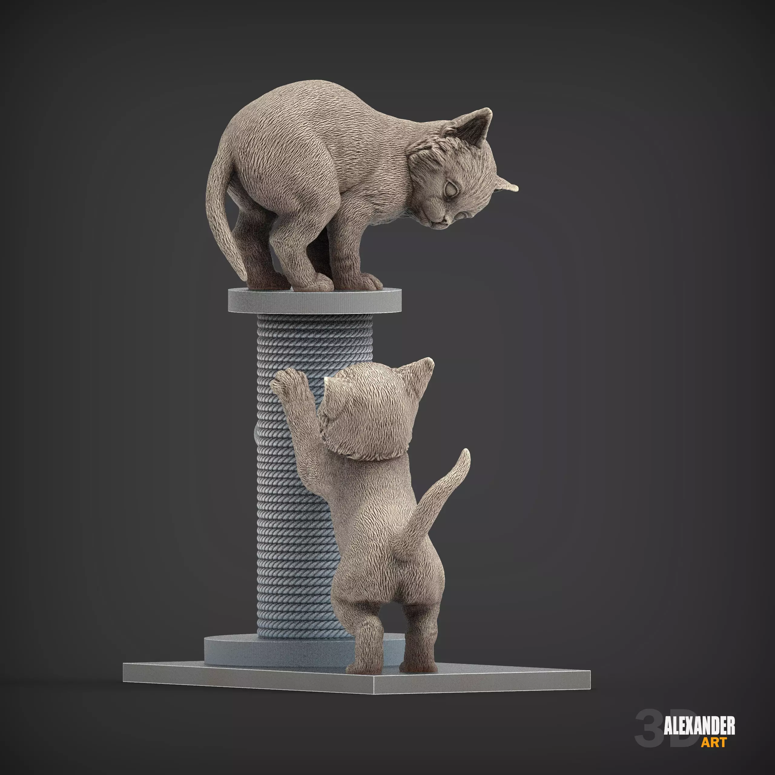 kittens are playing 3D print model