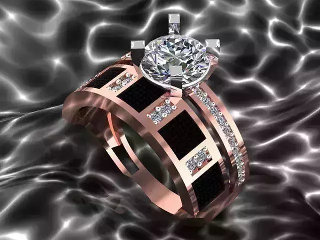 Ring rose gold and diamond engagement