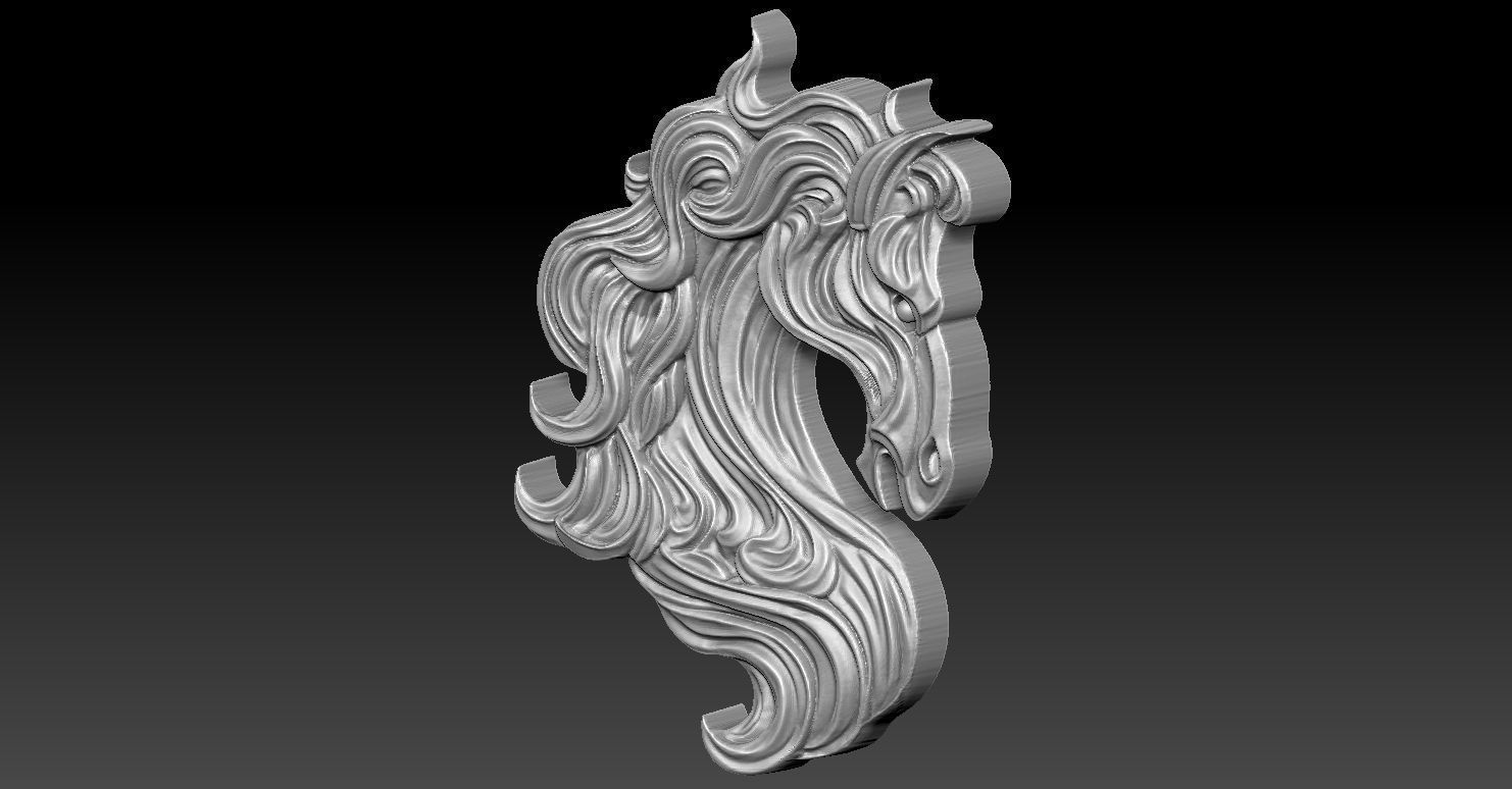 5 horse CNC Relief Model 3D print model_2