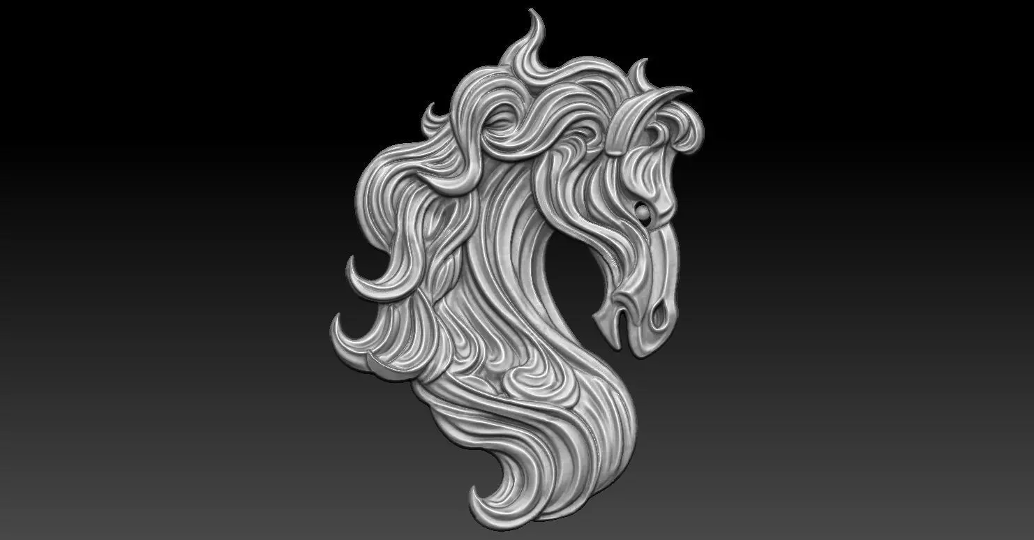 5 horse CNC Relief Model 3D print model_0