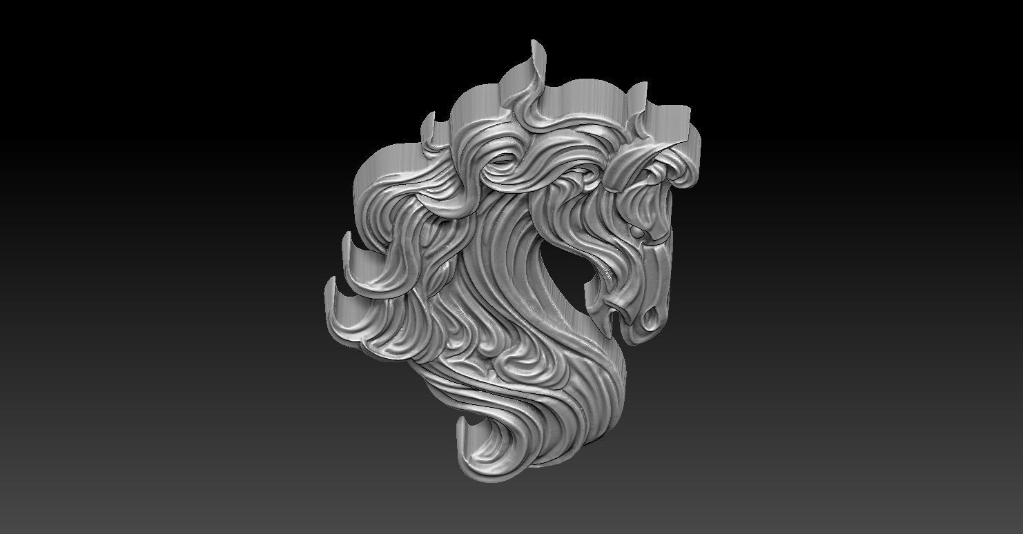 5 horse CNC Relief Model 3D print model_4