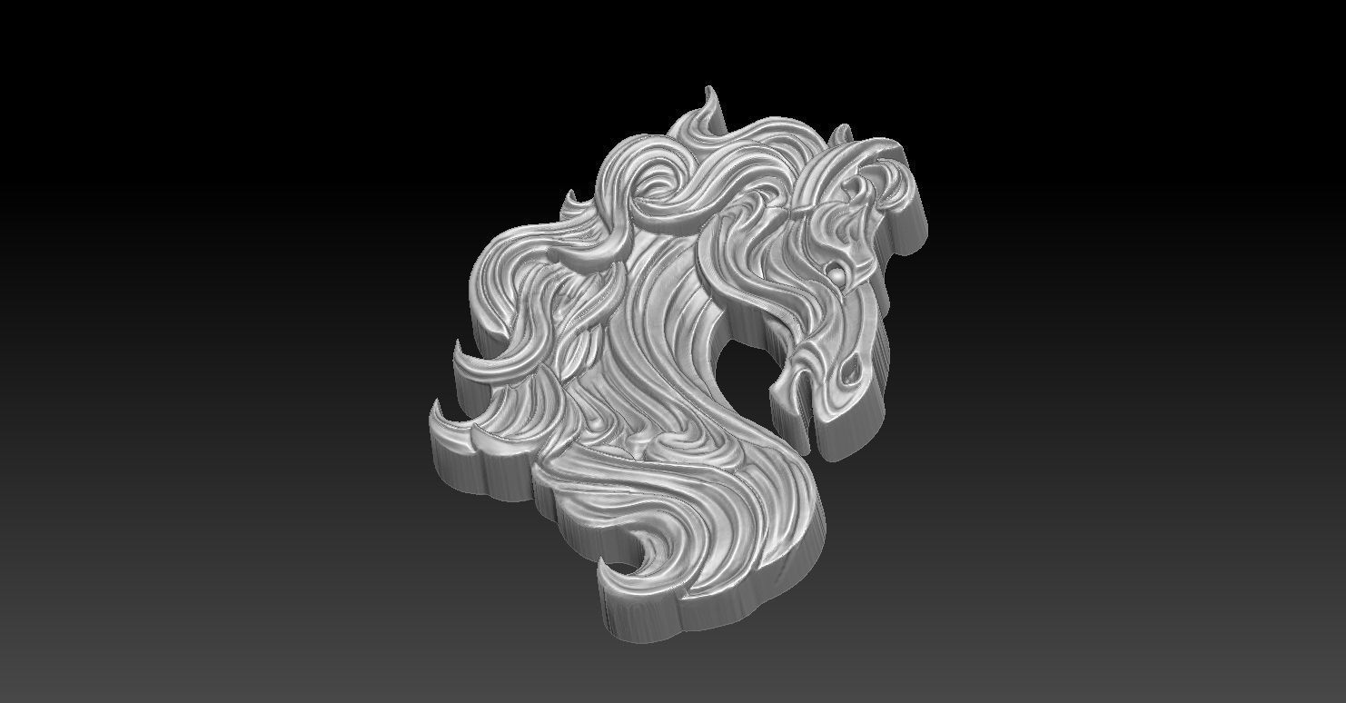 5 horse CNC Relief Model 3D print model_3