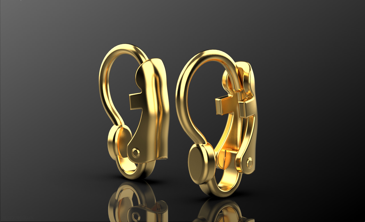 Earrings clasp omega clips clip 3D print model_3