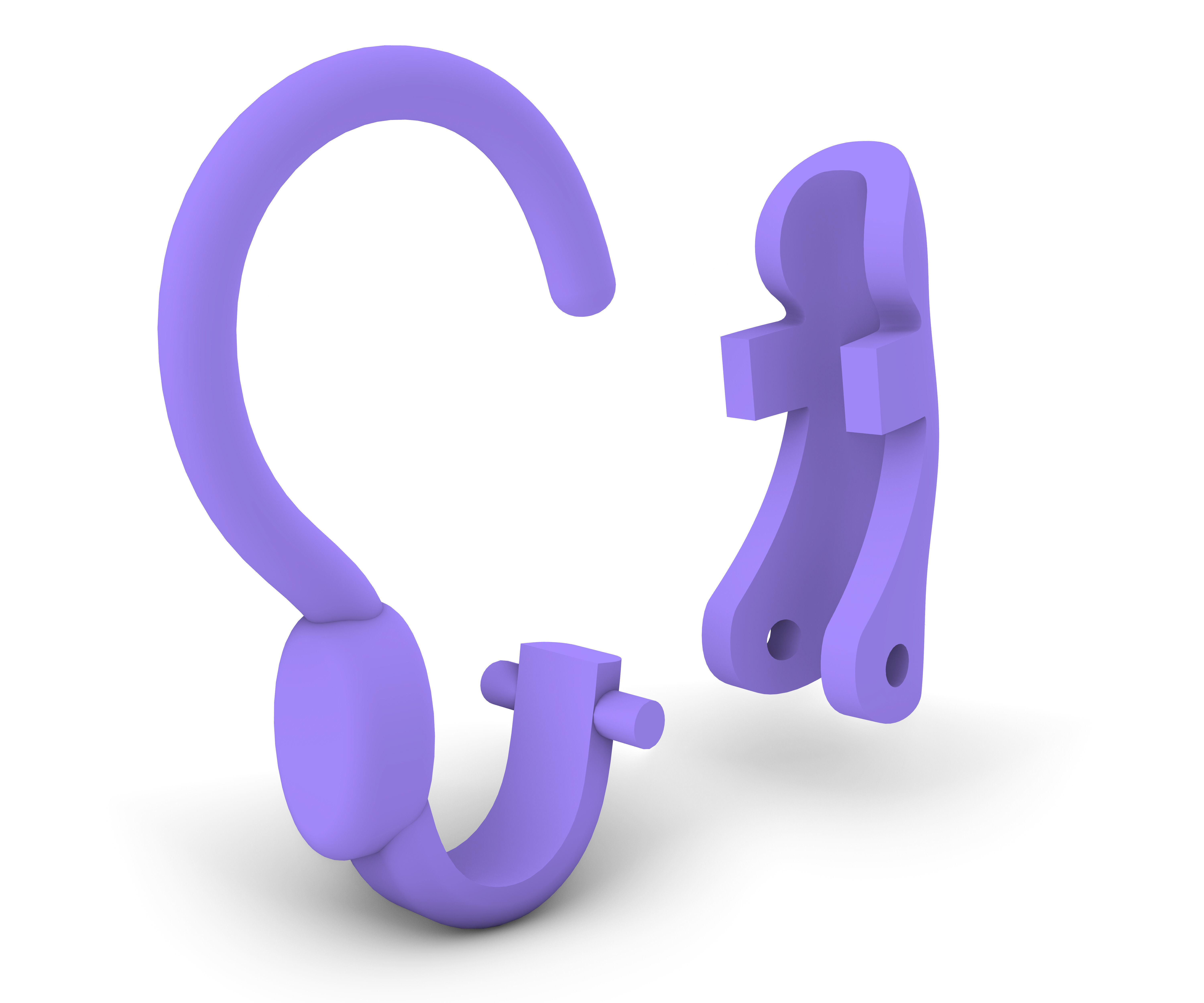 Earrings clasp omega clips clip 3D print model_4