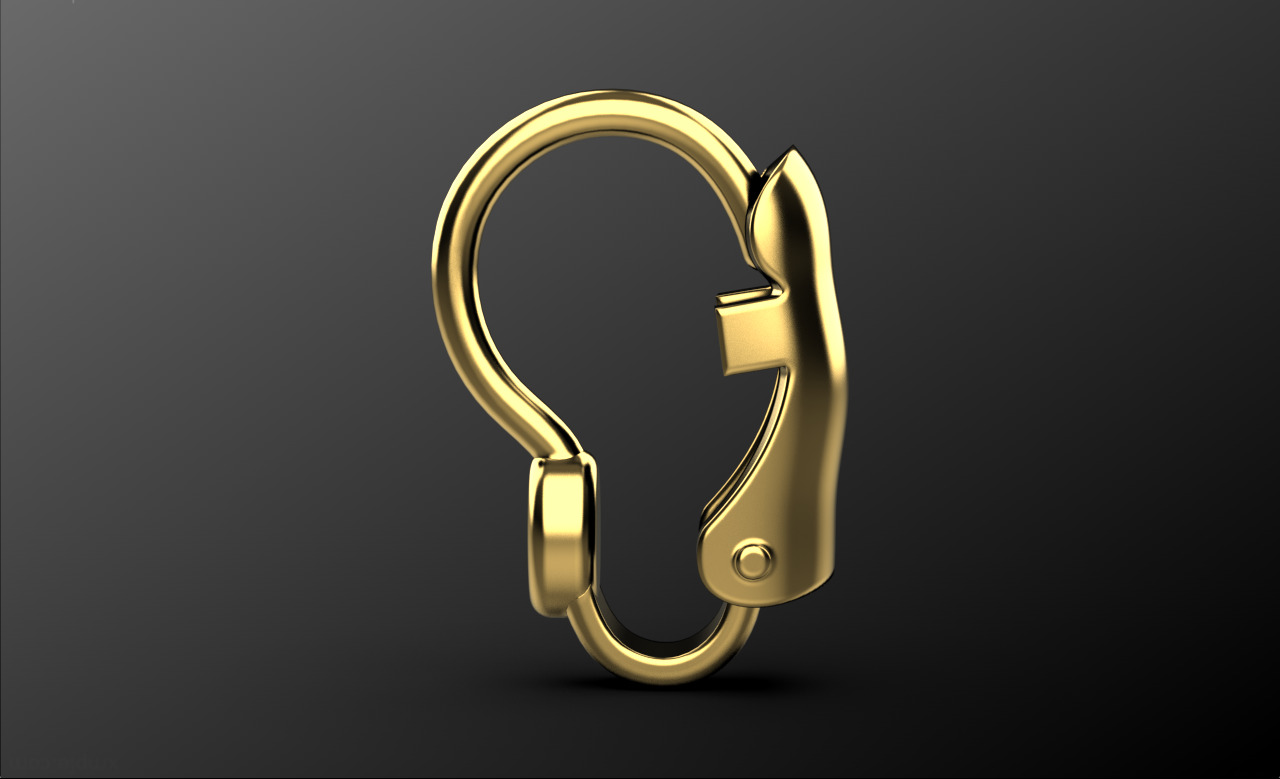 Earrings clasp omega clips clip 3D print model_1