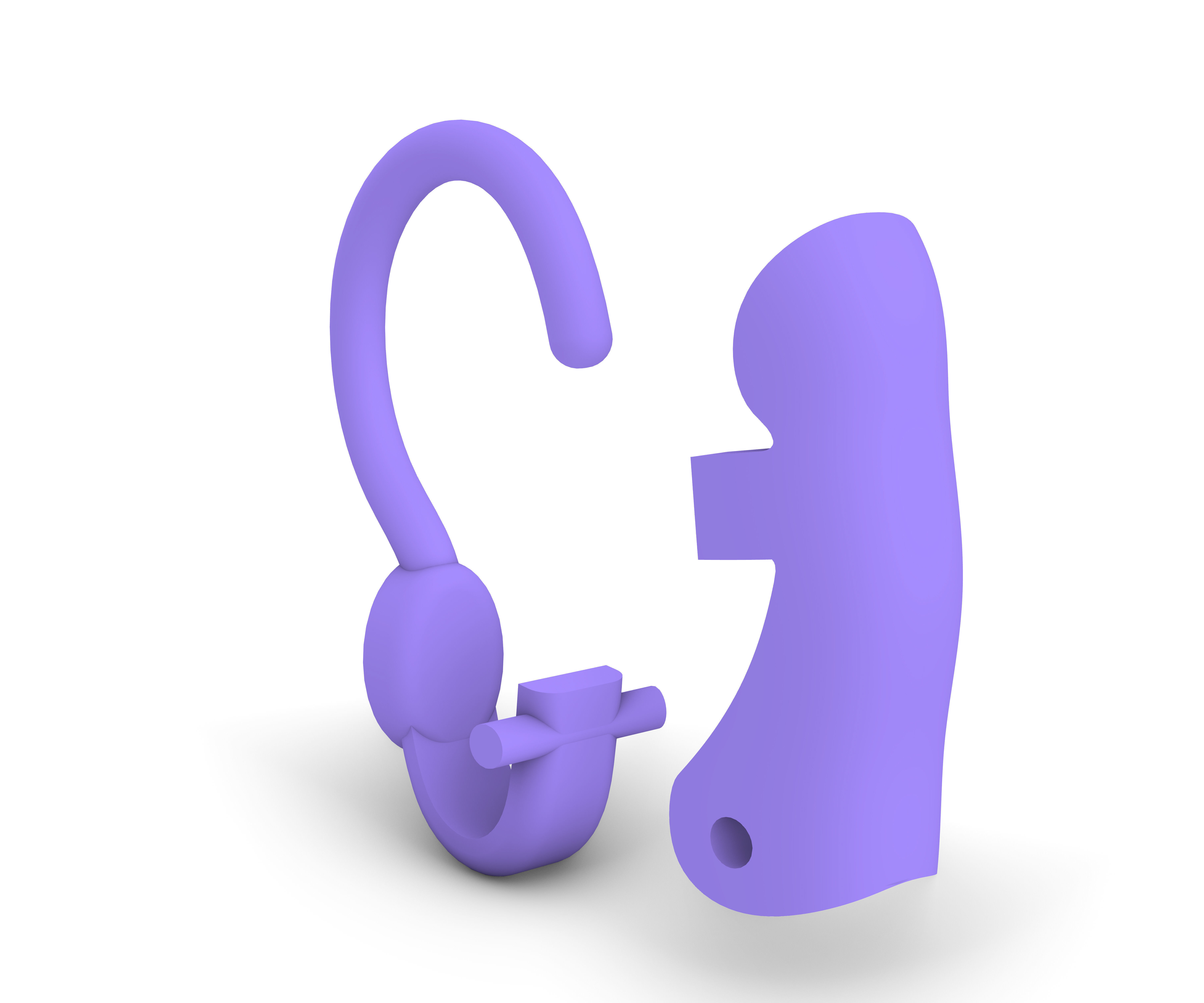 Earrings clasp omega clips clip 3D print model_5