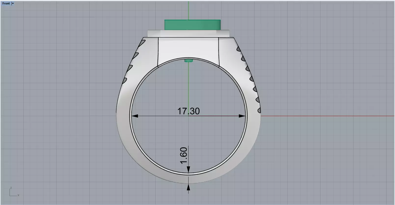 Signet ring with enamel initial B model 598 3D print model_6