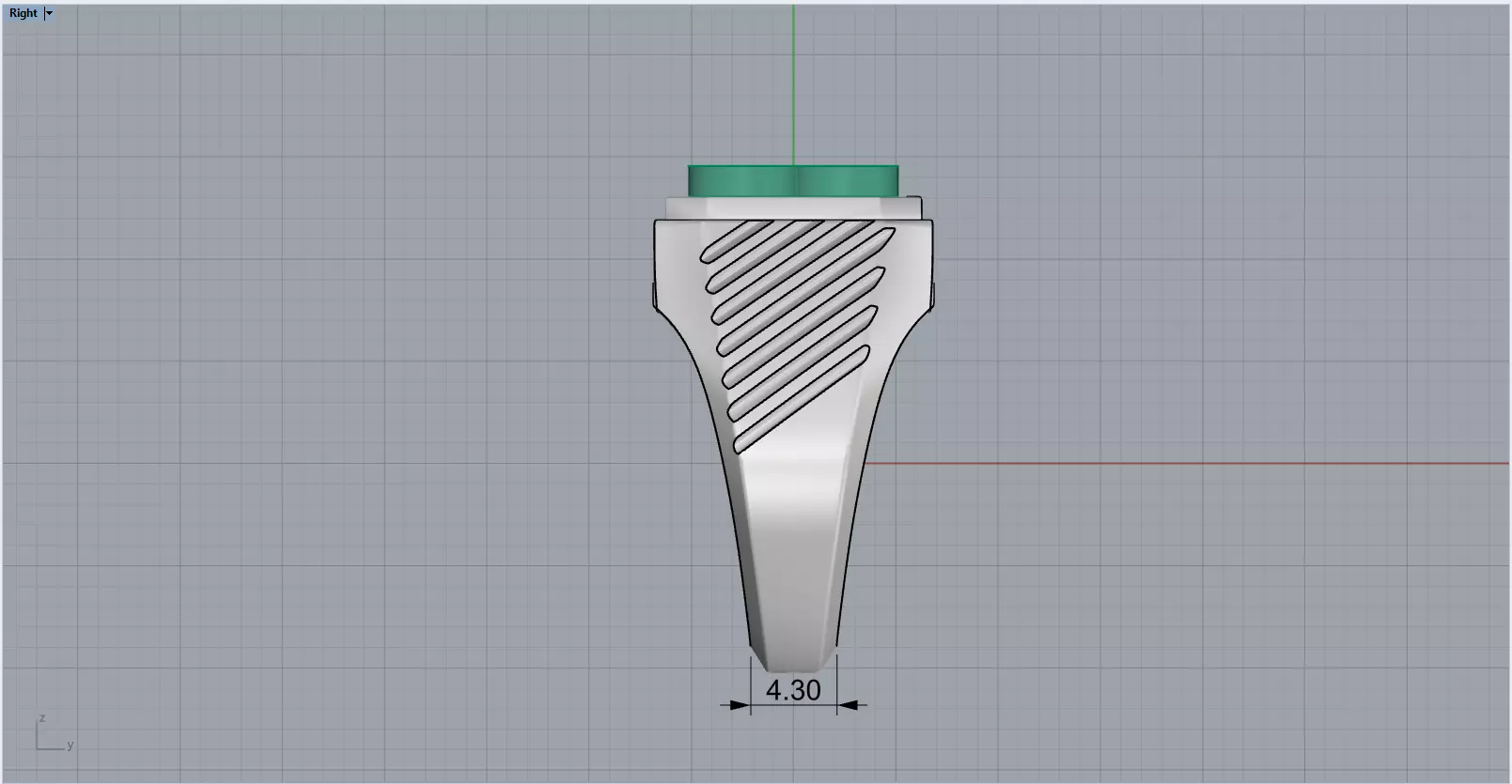 Signet ring with enamel initial B model 598 3D print model_7