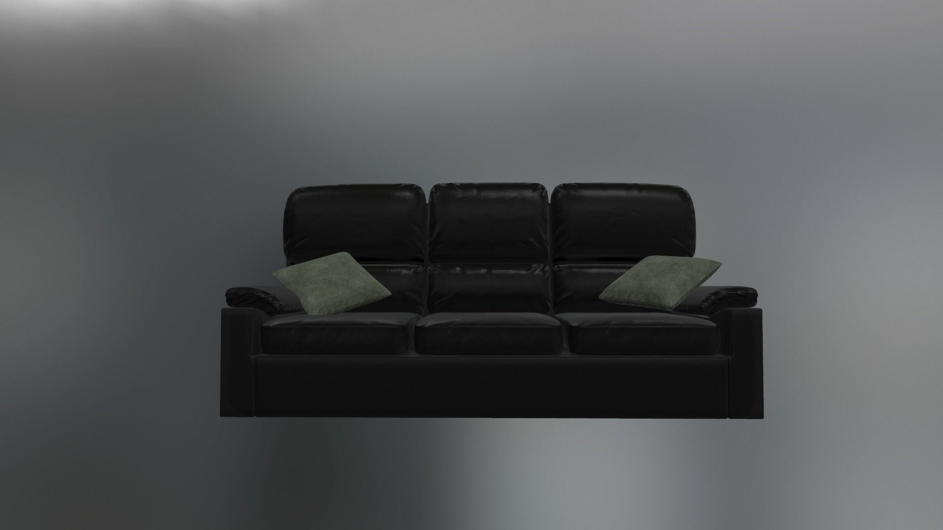 Game Ready Leather Couch Low-poly 3D model_3