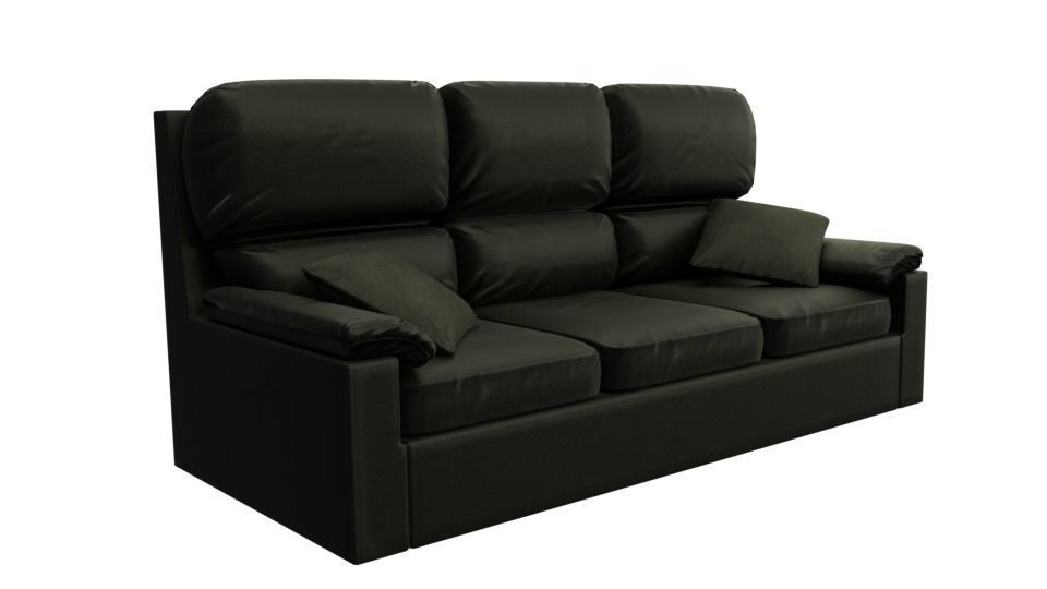 Game Ready Leather Couch Low-poly 3D model_1