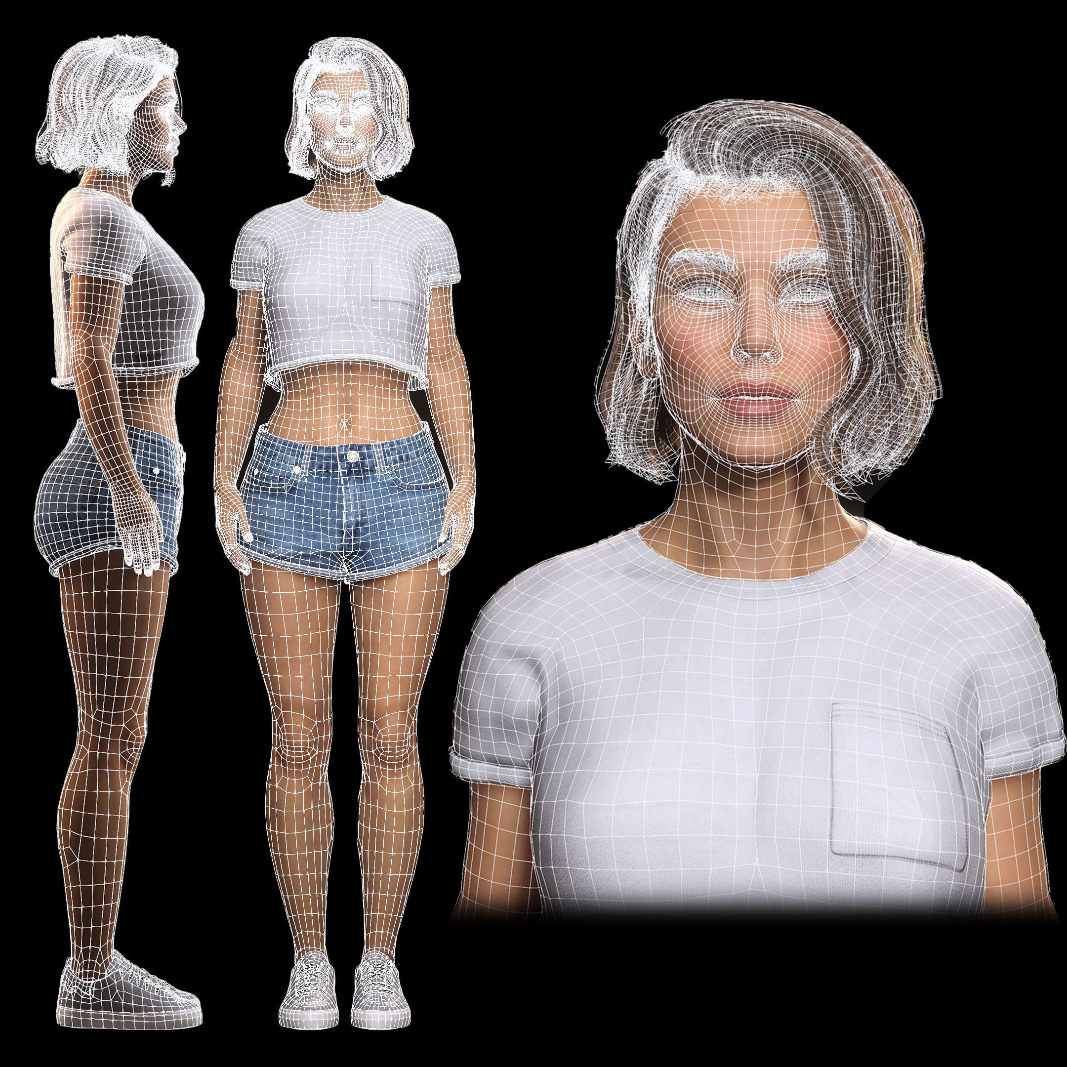 Realistic Woman - Character 2 3D model_16