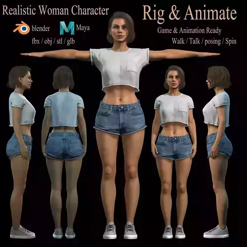 Realistic Woman - Character 2 3D model
