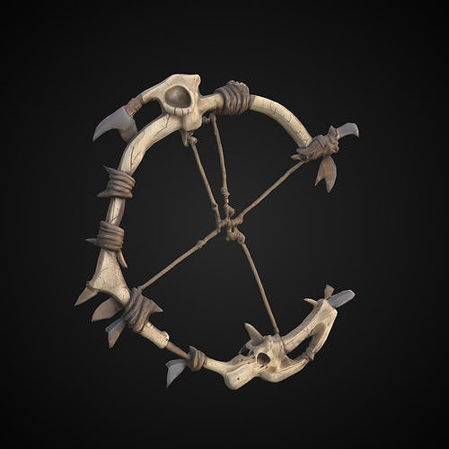 Stylized Game Asset - Bone Bow Low-poly 3D model