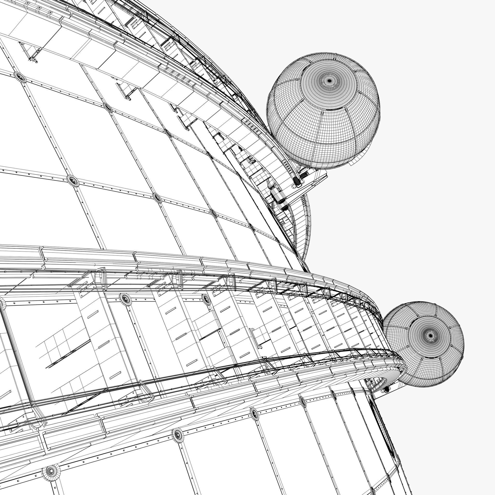Exterior Spherical Elevator System M1 3D model_15