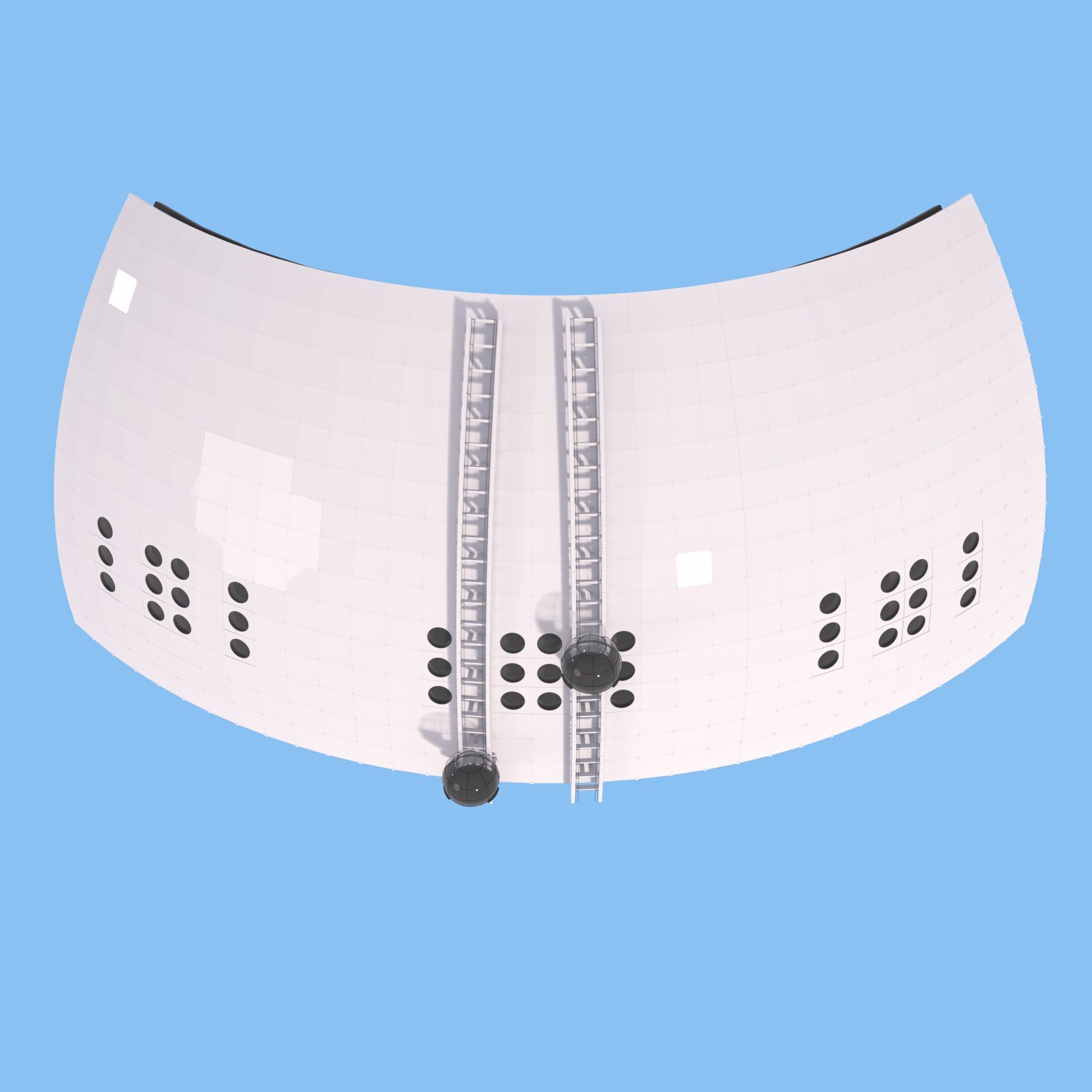 Exterior Spherical Elevator System M1 3D model_1