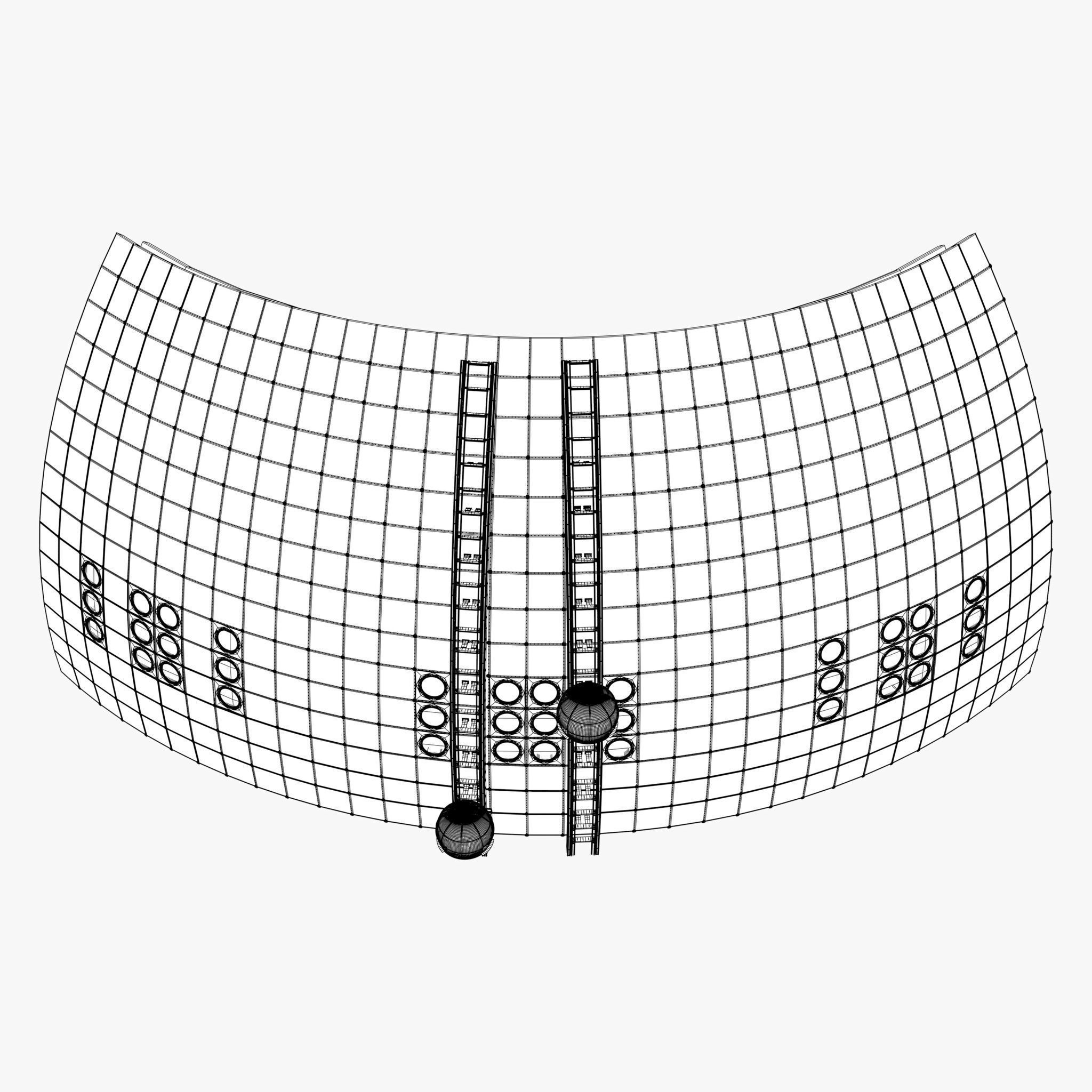 Exterior Spherical Elevator System M1 3D model_9