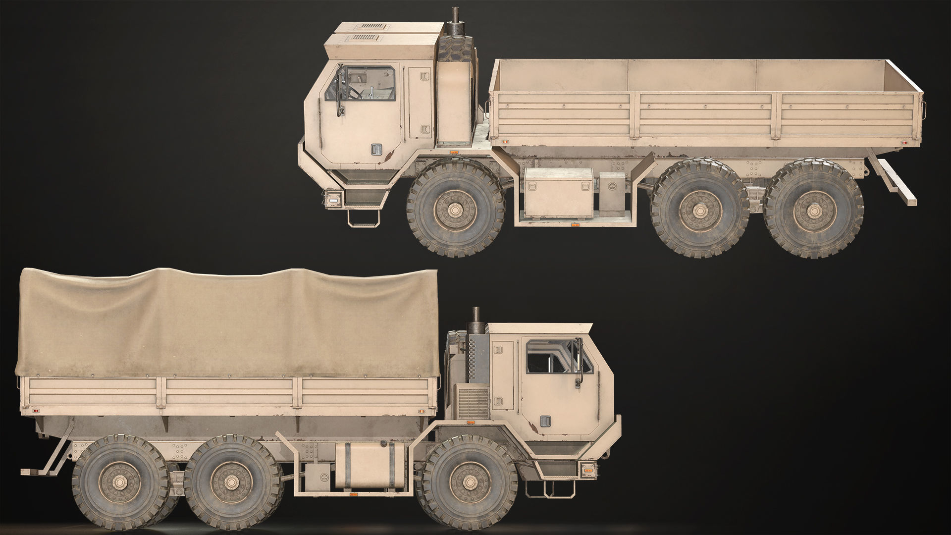 Military Truck V1 - Cargo Low-poly 3D model_10