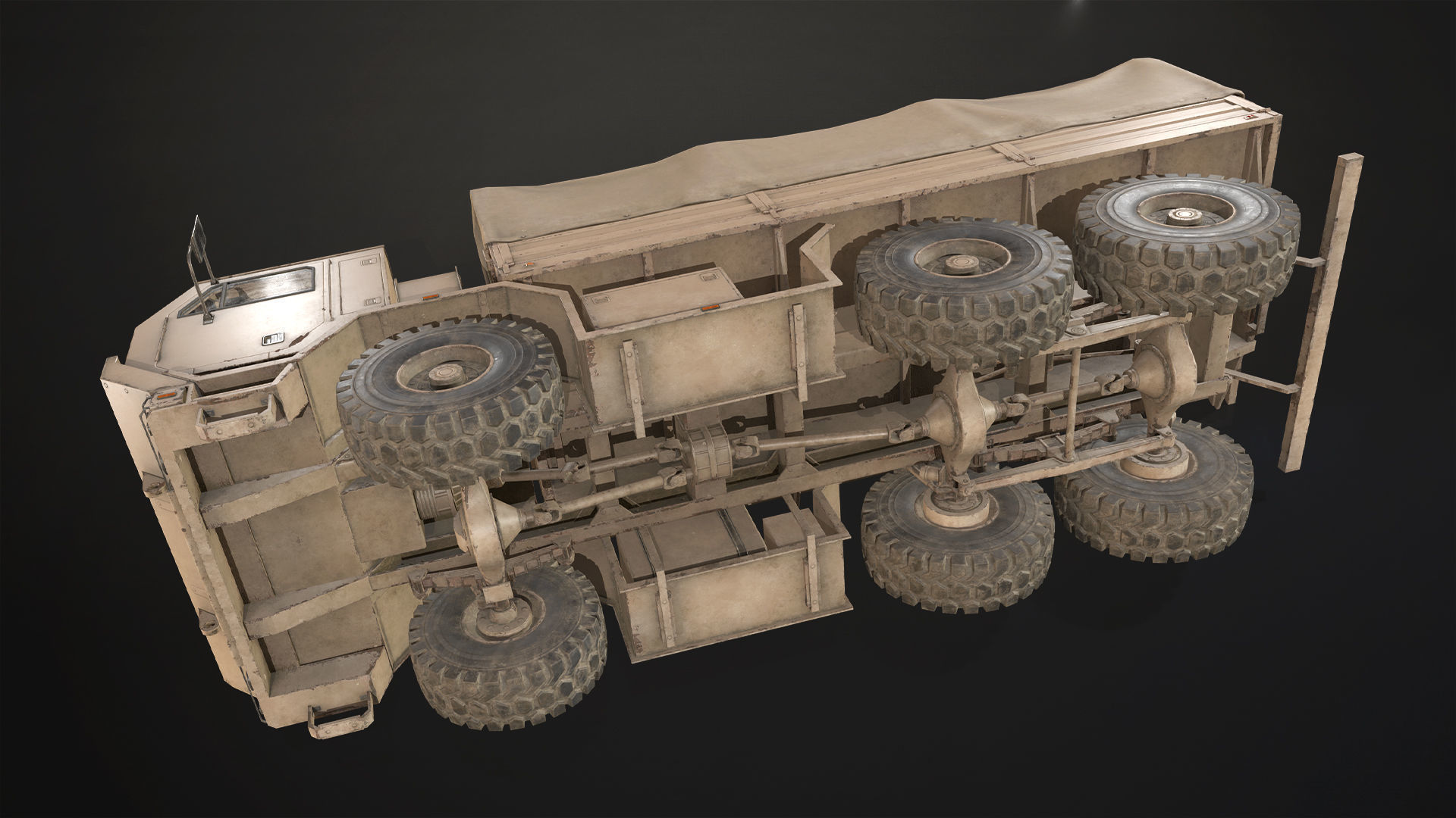 Military Truck V1 - Cargo Low-poly 3D model_18