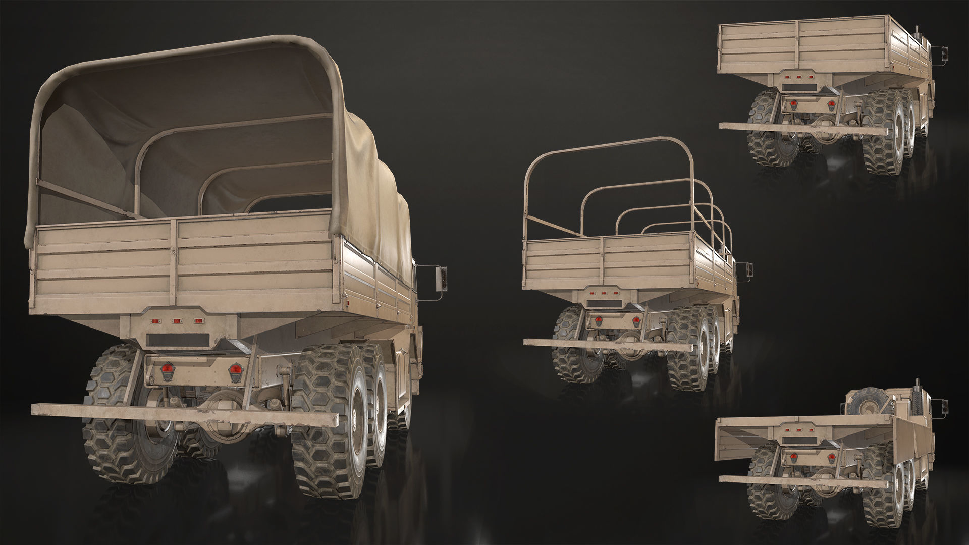Military Truck V1 - Cargo Low-poly 3D model_23
