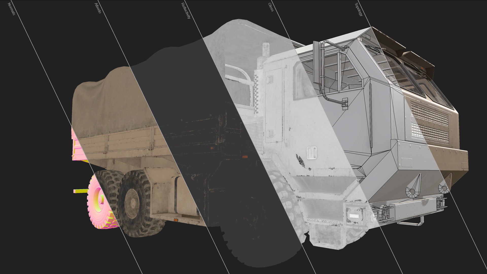 Military Truck V1 - Cargo Low-poly 3D model_31