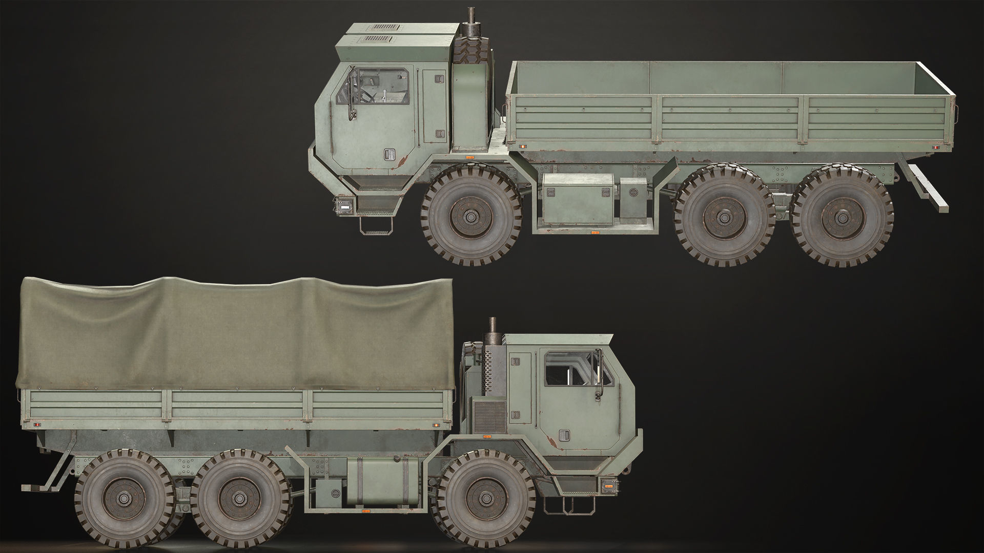 Military Truck V1 - Cargo Low-poly 3D model_11