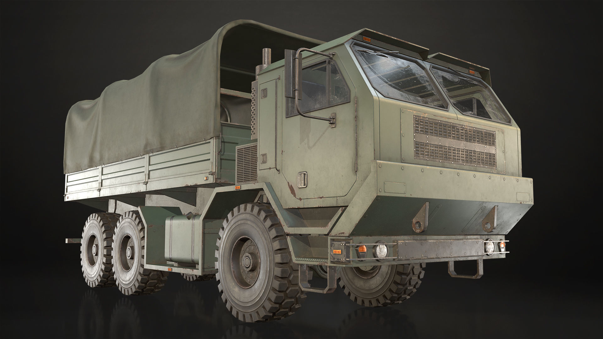 Military Truck V1 - Cargo Low-poly 3D model_3