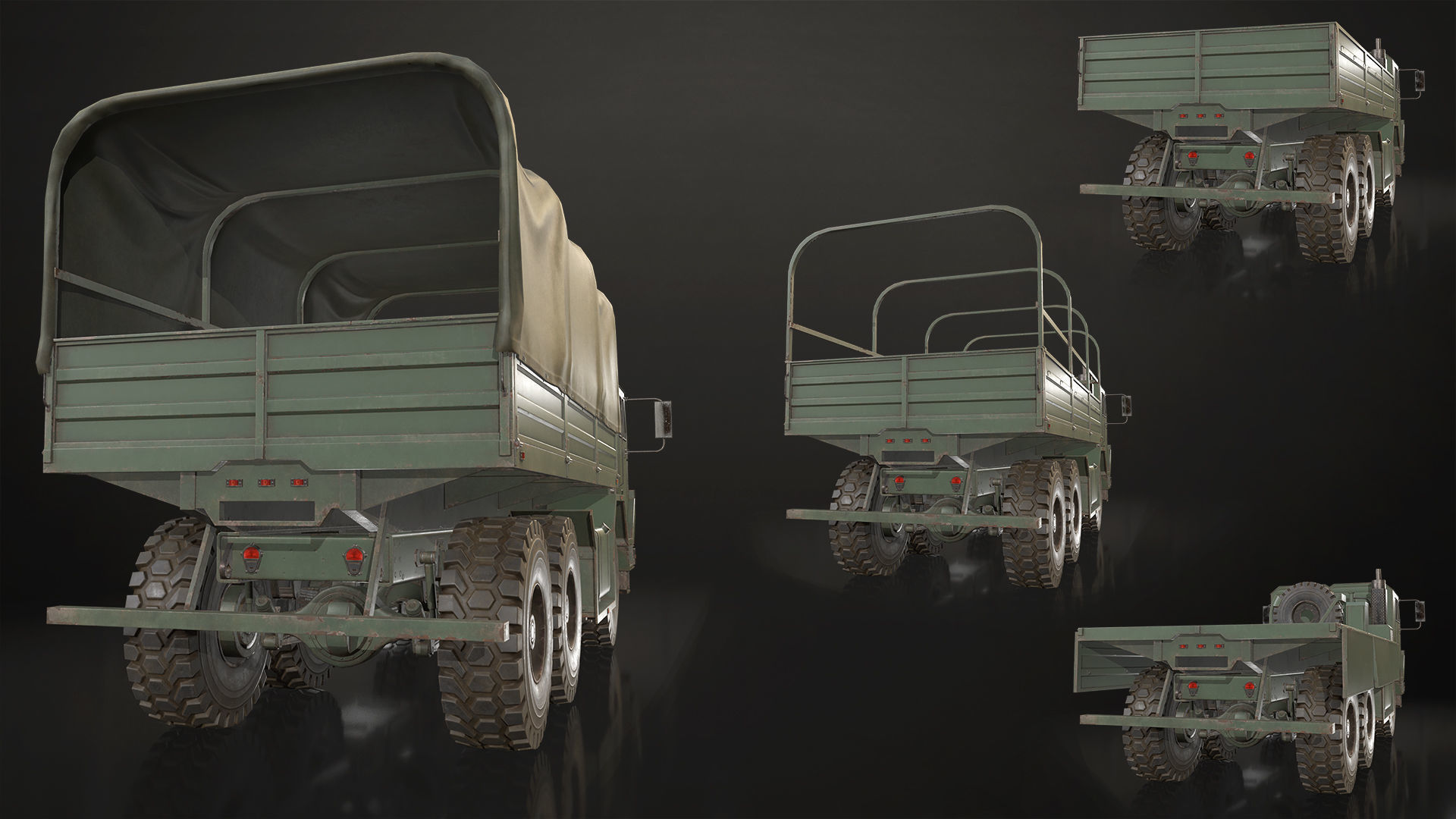 Military Truck V1 - Cargo Low-poly 3D model_24