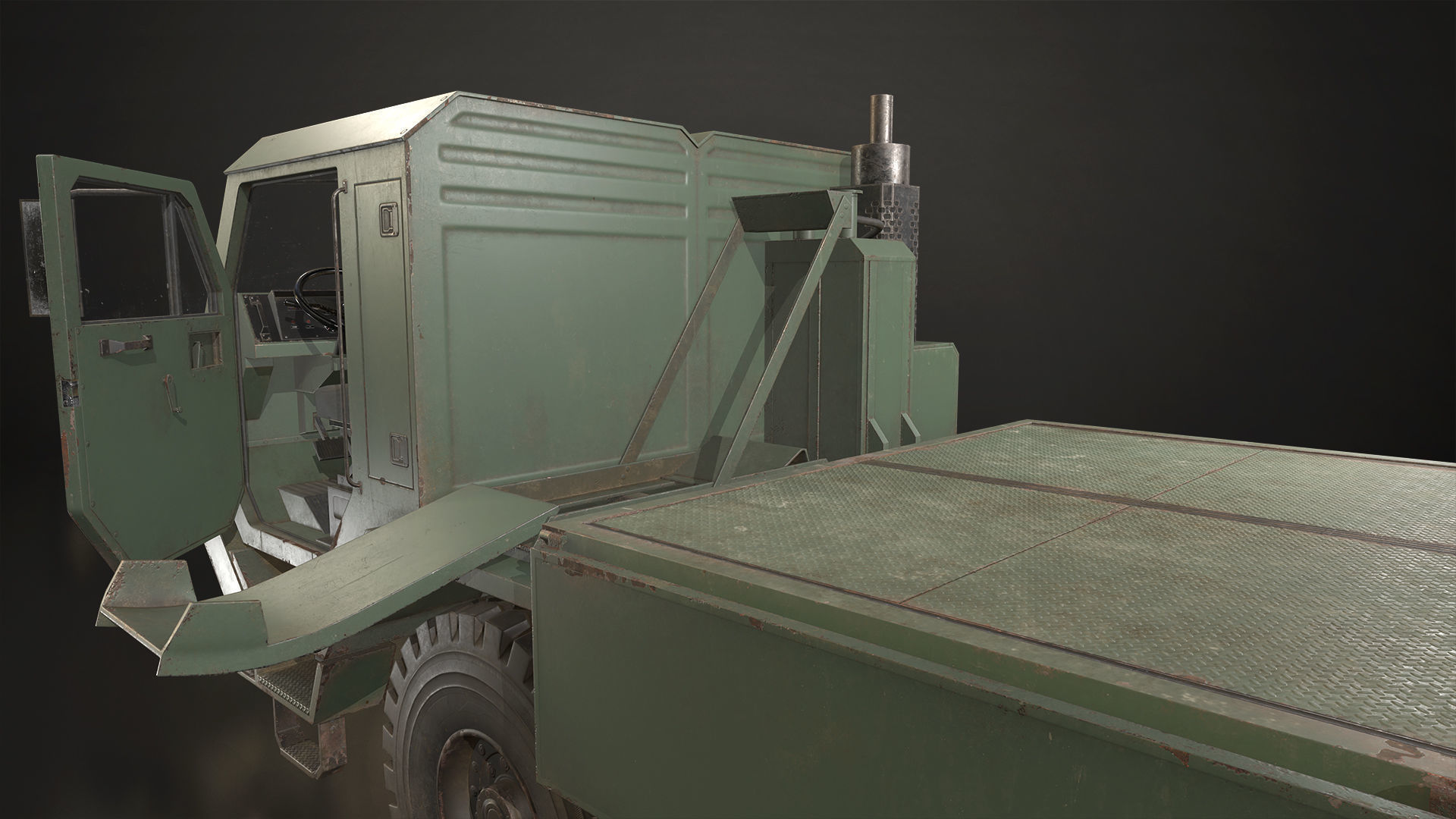 Military Truck V1 - Cargo Low-poly 3D model_17