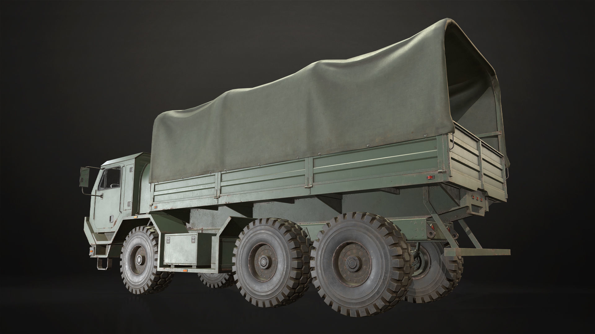 Military Truck V1 - Cargo Low-poly 3D model_9