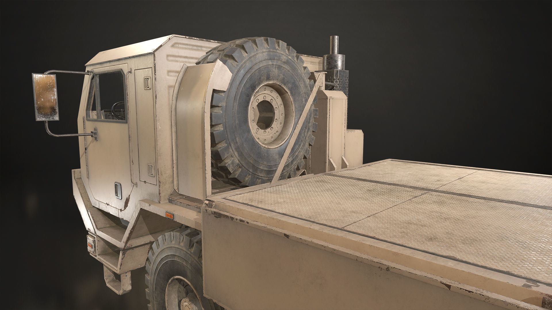 Military Truck V1 - Cargo Low-poly 3D model_14