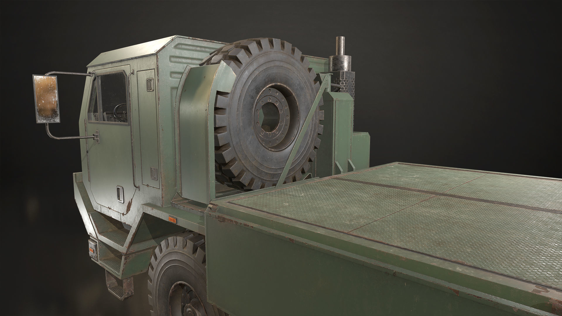 Military Truck V1 - Cargo Low-poly 3D model_16