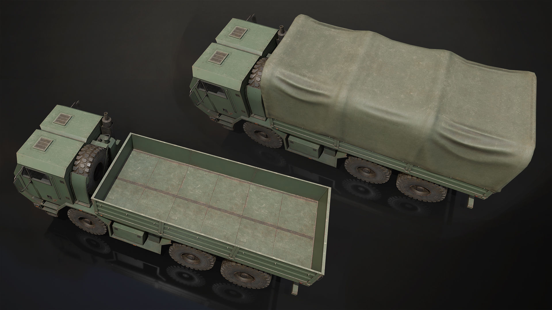Military Truck V1 - Cargo Low-poly 3D model_13