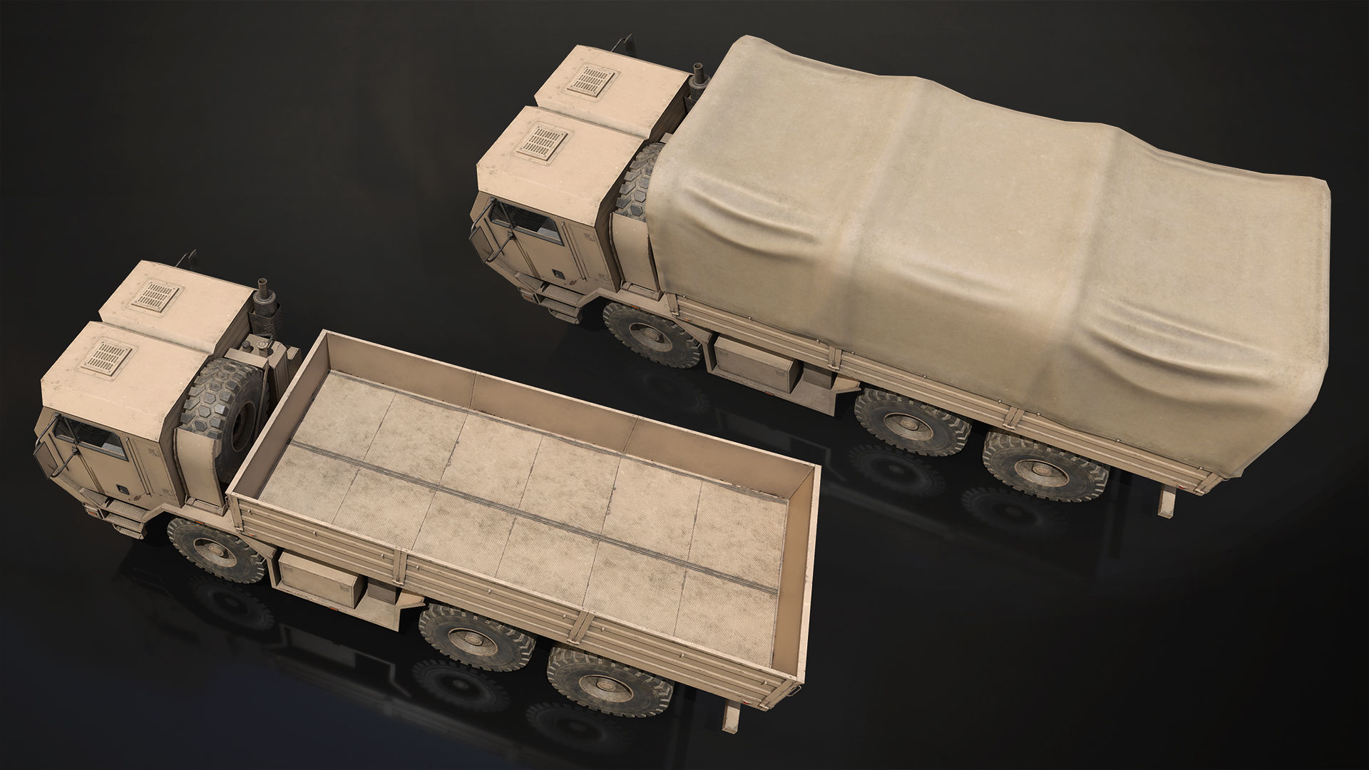 Military Truck V1 - Cargo Low-poly 3D model_12