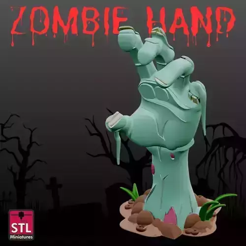 Toon Handrise STL File Zombie Hand Anime Horror