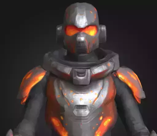 Emberclad Fire Soldier in Heat Resistant Iron Mask