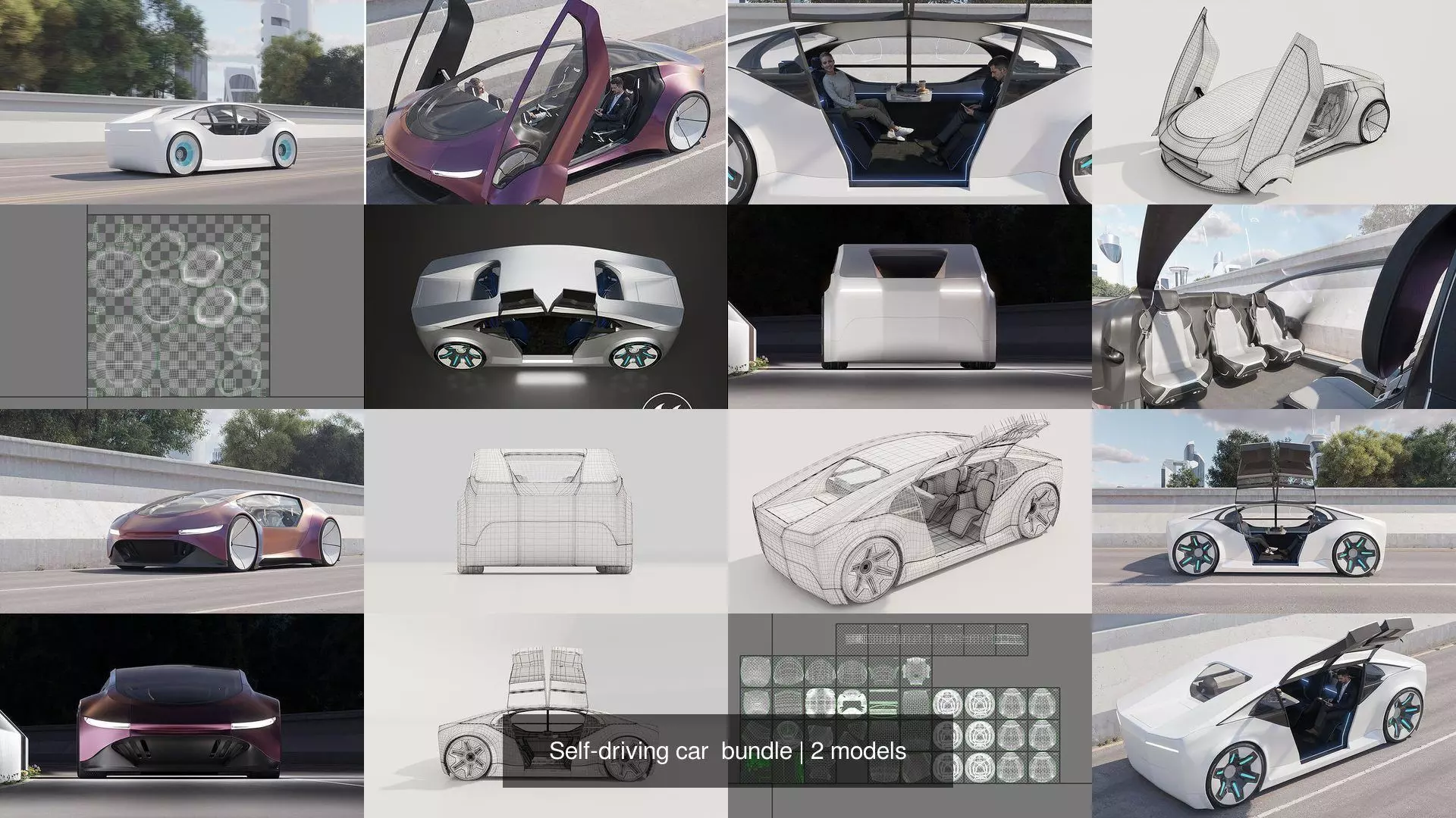 Self-driving car  bundle 3D Model Collection_1